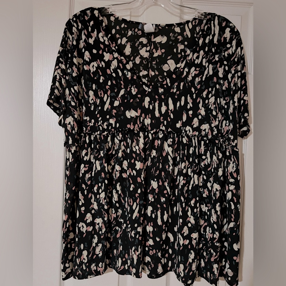 Glitzy Girlz Boutique Ruffled Baby Doll Top - 3X